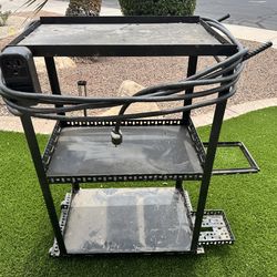 Welding cart with heavy duty outlet and plug