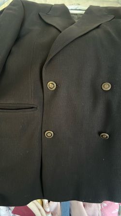 Black Double-Breasted Blazer with Gold Buttons