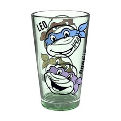 TMNT 16OZ GLASS TUMBLER | GREEN GLASS | ZAK DESIGNS | NEW UNUSED