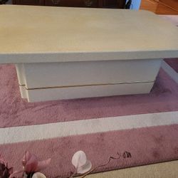 Cream Cocktail Table Trimmed In Gold