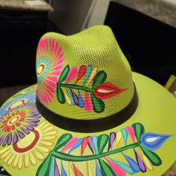 Very Sunny Bright Painted Hat 