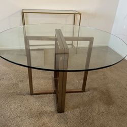 CB2 Round Brass 47” Dining Table