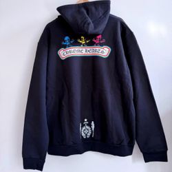 Chrome Foti Hearts Hoodie Denim Jeans Tears Zip Up Hellstar Color Logo Hooded Jacket Small S Medium M Large L XL Coat Sweater 