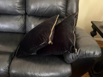 Black velvet pillows