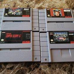 Super Nintendo game lot, super scope 6, hyperzone,home alone,jeopardy