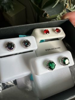 Gem earrings in 925 sterling silver