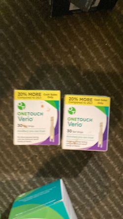 One Touch Verio Diabetic Test Strips 30 Count (2 boxes-60 total) Exp 3-31-2027