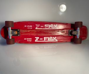 Vintage Red Jay Adams Z-Flex Molded Grip Tape Deck Fiberglass Skateboard from 1976