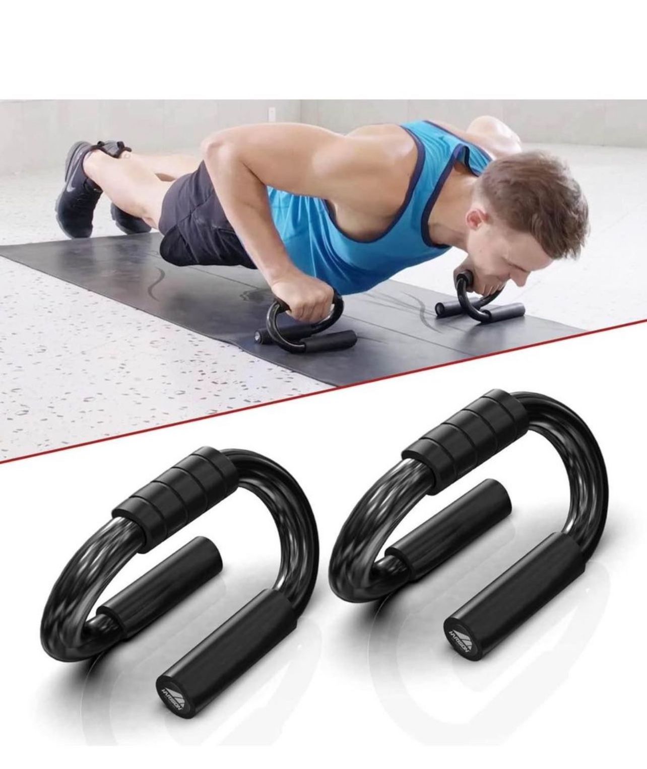 Brandnew Push Up Bars - Strong Steel Non-Slip Push up Stands for Women and Men Home Gym Strength Training Exercise Equipment with Foam Padded Grips