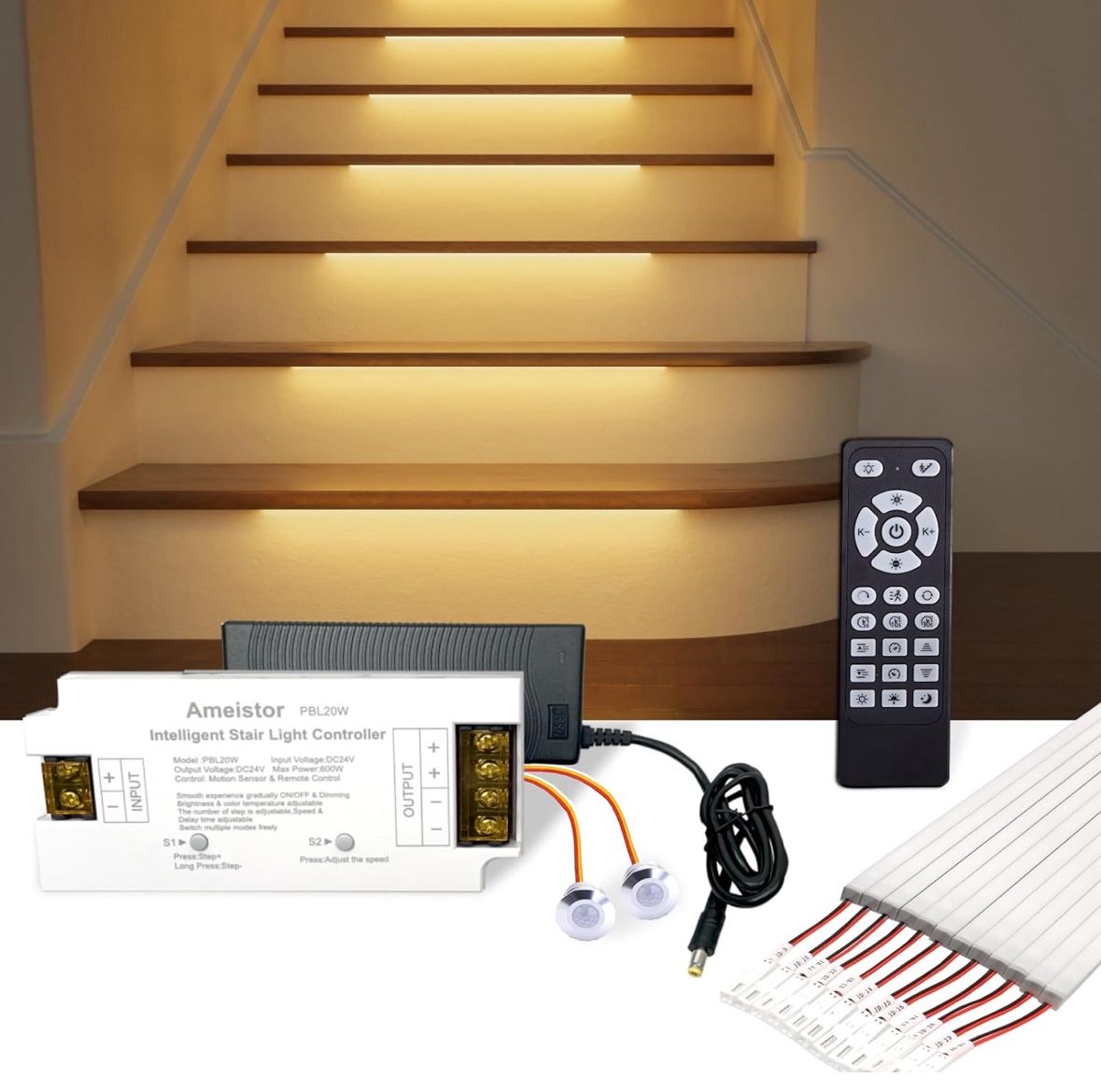 Intelligent Motion Sensor Stair Lights Indoor New Open Box