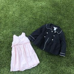 Baby Gap Pink Dress & Janie & Jack Jacket Toddler Girl 2T