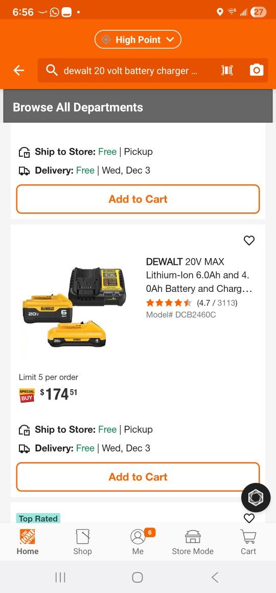 DeWalt Charger Base NEW & Battery. 