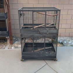 Rolling Bird Cage. 2 Medium Cages Or 1 Large Cage 