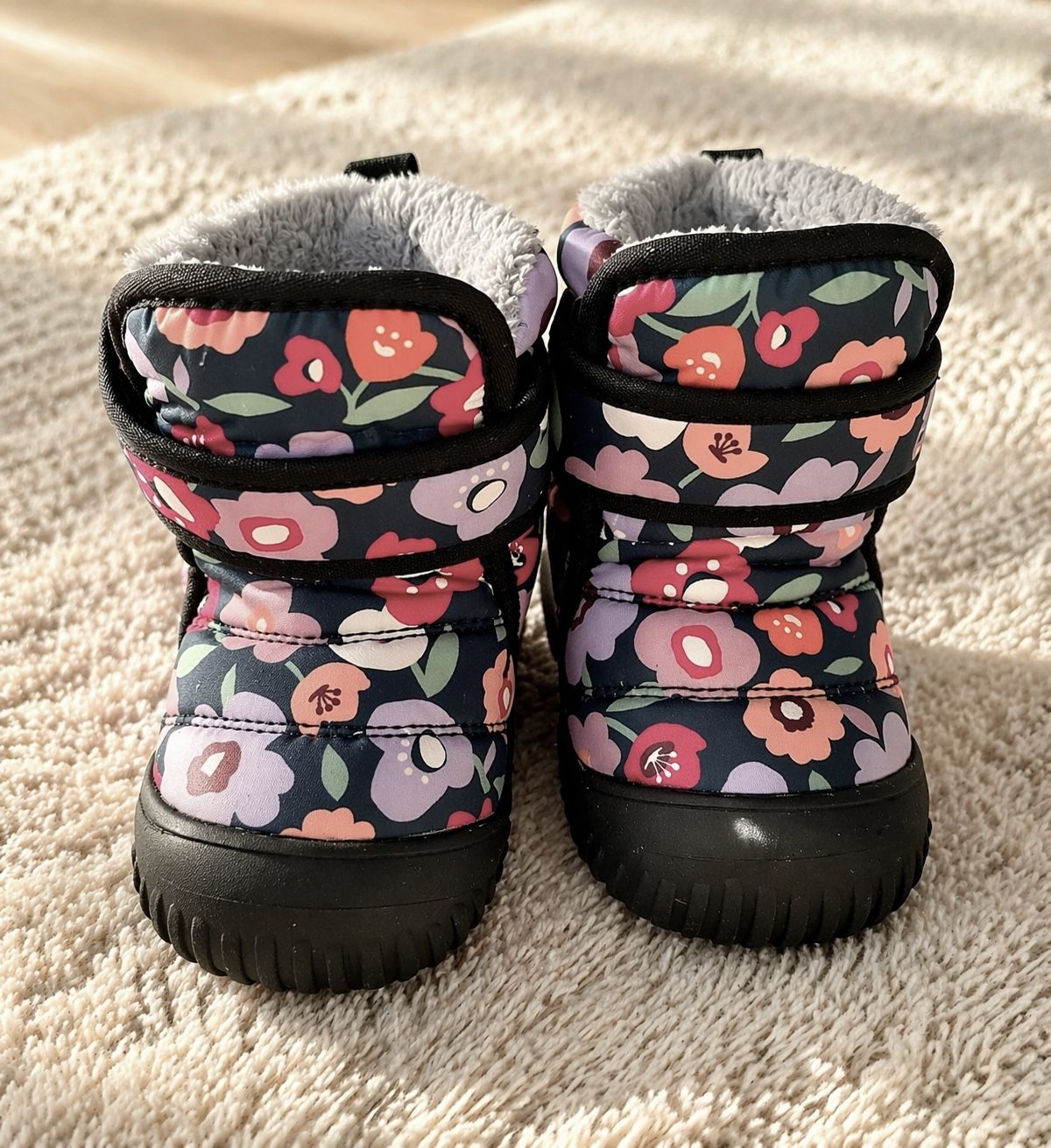 Jan & Jul Toddler Winter Boots Floral Waterproof Size 7