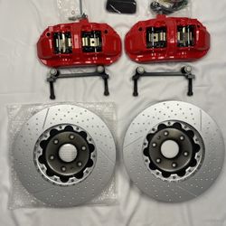 Brembo Rear GT Brake BBK 4pot Red 380x32 Drill Escalade Chevy GMC 