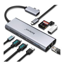 MacBook Pro Docking Station - 4K@60Hz Triple Display 9 in 2 Multiport Laptop Docking Station Compatible for MacBook Pro/Air Thunderbolt 3