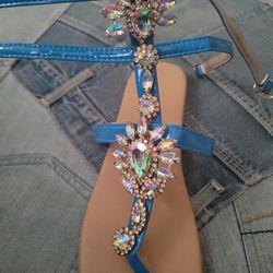 Barcelona BLUE GLADIATOR  Strap Up Sandles 