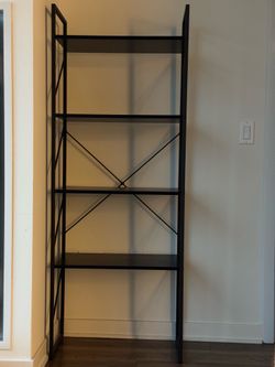 Black 4-Shelf Bookshelf