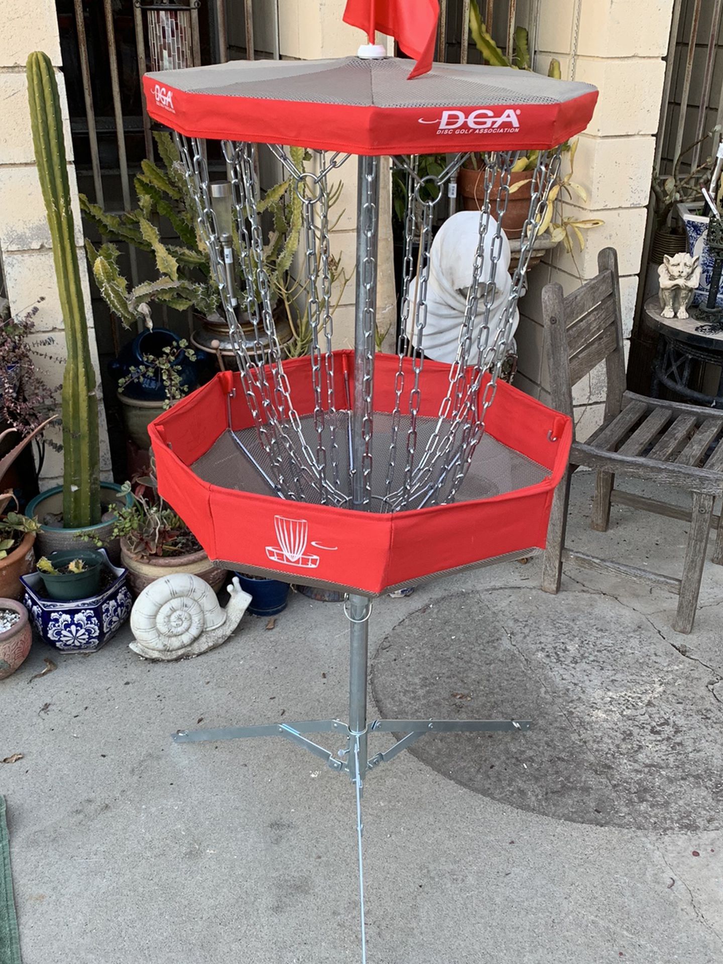 Dga Portable Disc Golf Basket Hard To Find Red Version! (sturdy)