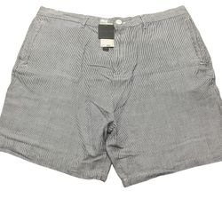 New Magaschoni Linen Bermuda Golf Shorts Mens Size 36 Blue NWT