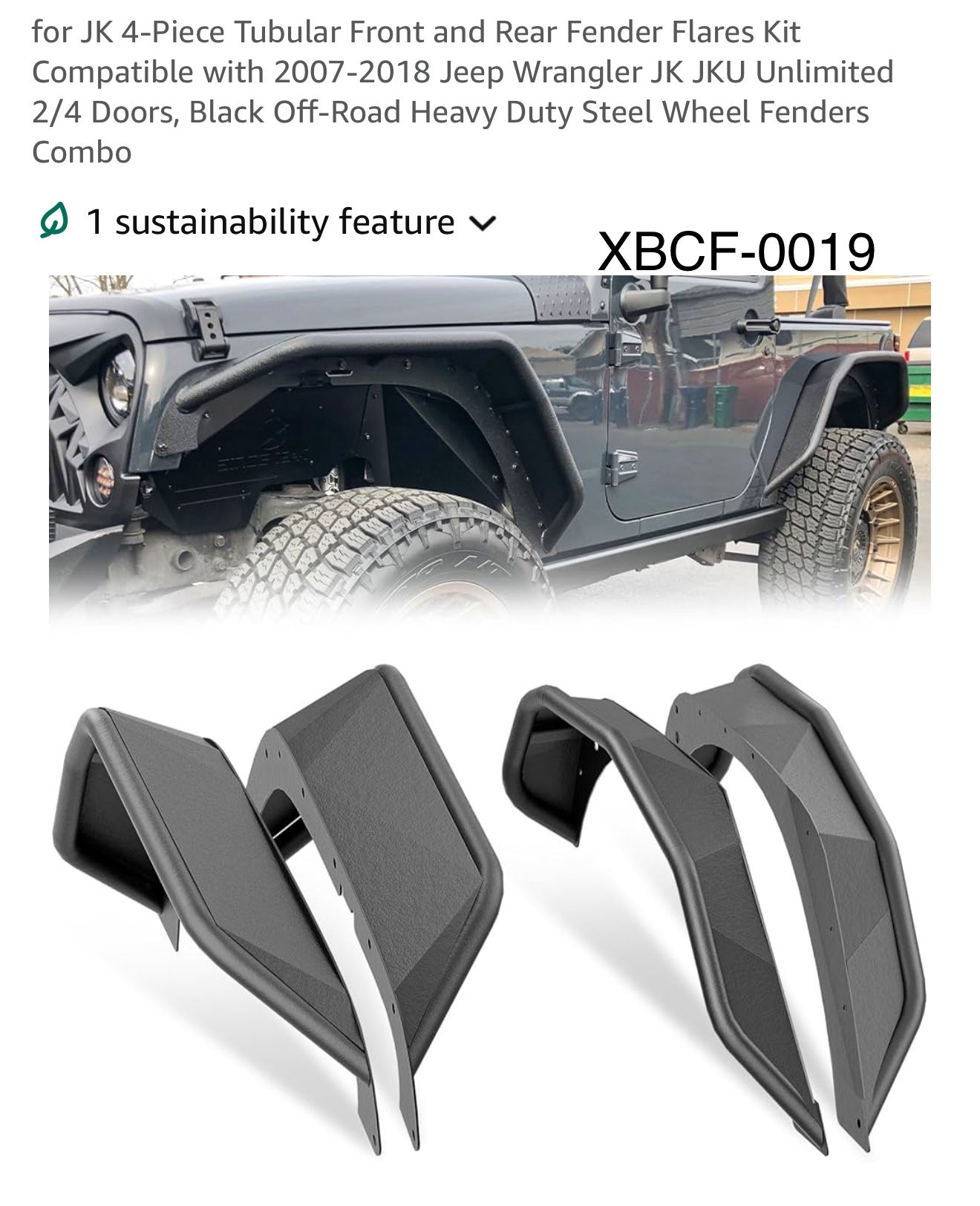 2007–2018 Jeep Wrangler Jk Jku Steel Fenders