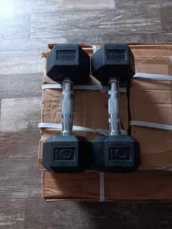 Brand New 10lb Tru-grit Rubber Hex Dumbbells