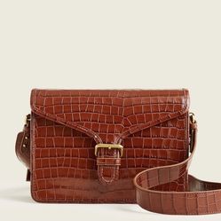 J Crew Copenhagen Satchel Bag in Croc-em-bossed Leather 