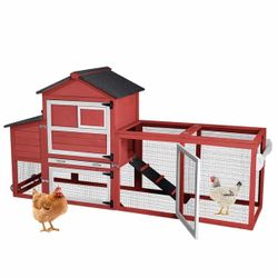 Mobile Chicken Tractor AIR72-R-DS, Chicken Coop for 2-3 Chickens,12.33ft²