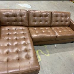 M1S04__ Real Leather Sectional Couch With Chaise* Brand New * P A Y   E A S I L Y