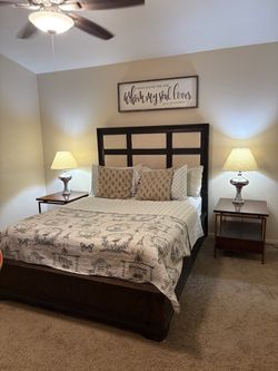 Dark Wood Queen Bed