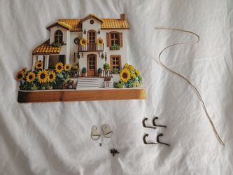 2D FLAT 1PC SUNFLOWER COTTAGE WOODEN KEY HANGER
