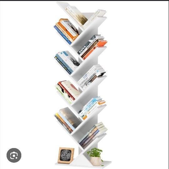 9-shelf 5-tier Tree Bookcase; White; Unassembled; Very Cute