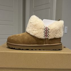 UGG Classic Ultra Mini Boot “Heritage Braid Chestnut” Size 8W