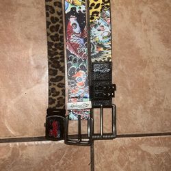 Supreme And Ed Hardy Belt Lot 