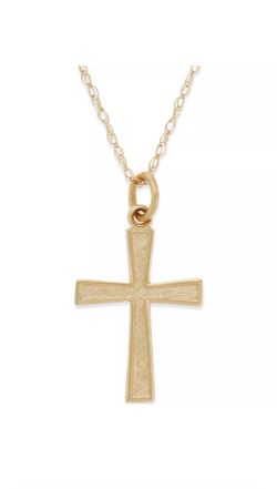 Small Cross Pendant Necklace in 14k Gold
