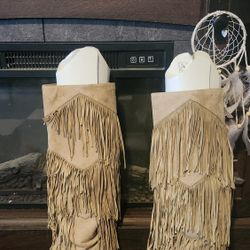 Sam Edelman Riding Boots Pendra Tall Fringe Leather Suede Tan