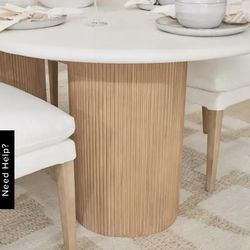 Bryant White Oval Table & 4 Upholstered Chairs