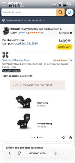 Uppababy Rove car seat