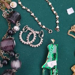 Green Woman Or Rhinestones Hoops $5 Each 