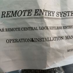 Remote Entry System  Car Remote System