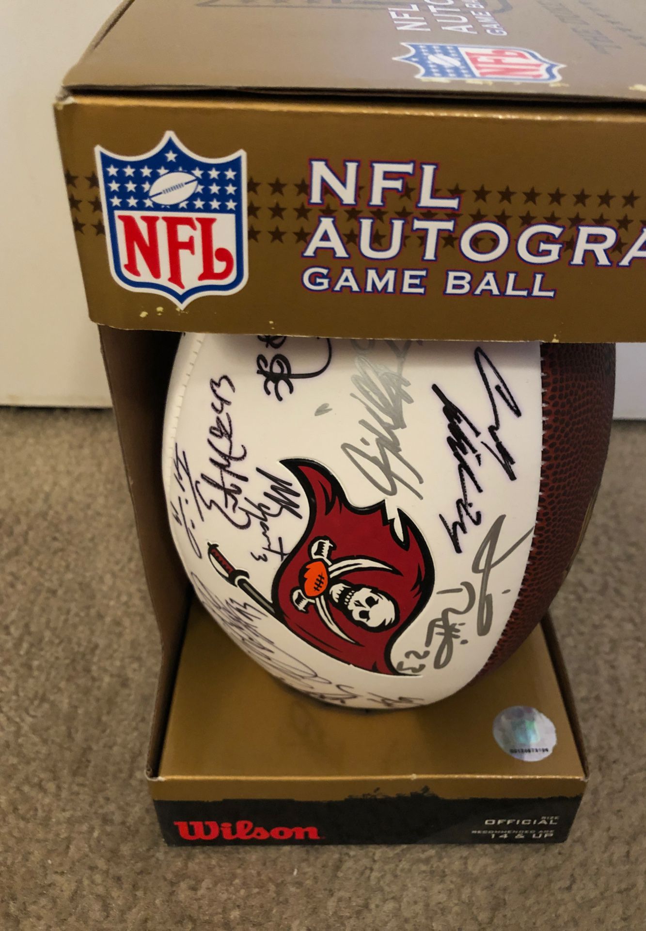 NFL Bucs autographed football