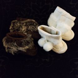 Size 3T Fuzzy Suede Boots Lot