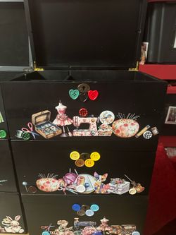 Decorated sewing boxes sell individual