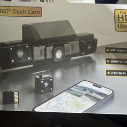 360 View 4 Channel Dash Cam Front and Rear Left Right Inside Camera for Cars