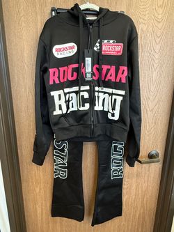 Rockstar Original Tarie Black Zip Up Super Stacked Track Set (Medium)