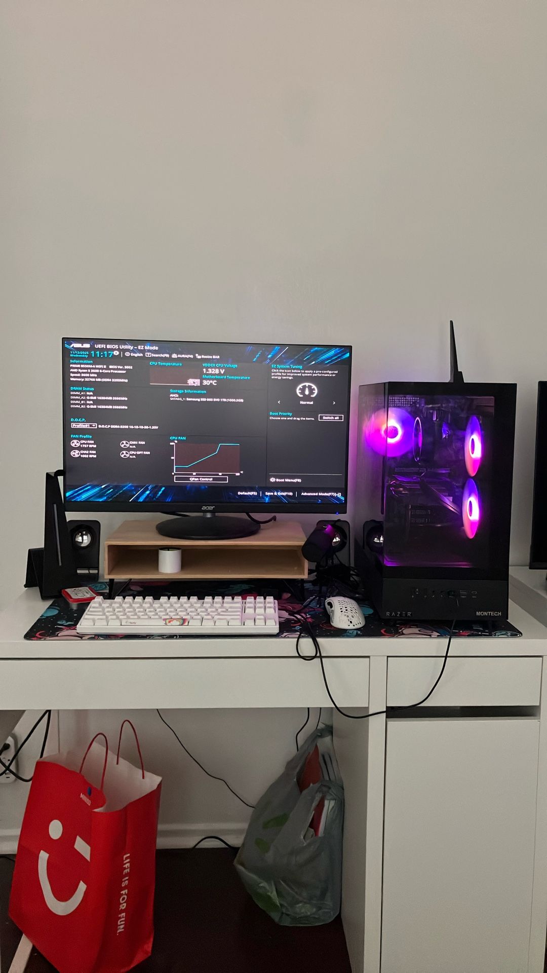 Gaming PC Setup Ryzen 3600 Rx 6600 32gb Ram 1tb Ssd