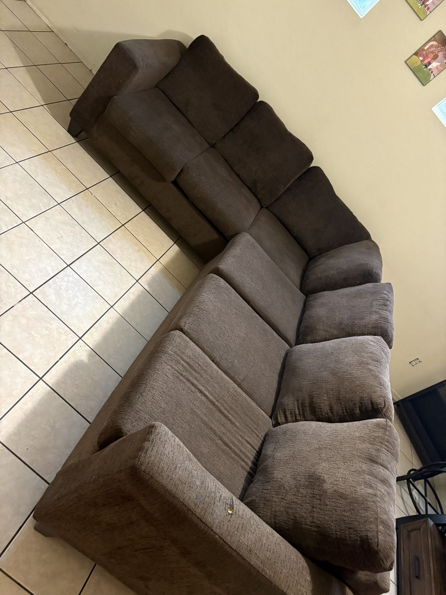 Sectional Couch Brown