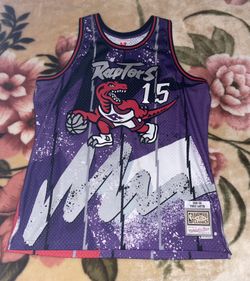 Men's Toronto Raptors Vince Carter Mitchell & Ness Purple Hardwood Classics 1998/99 Hyper Hoops Swingman Jersey