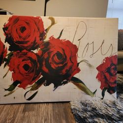 Large (54"x38") wall art Roses picture