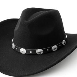 New Lanzom women/men wool felt wide brim western cowboy hat 